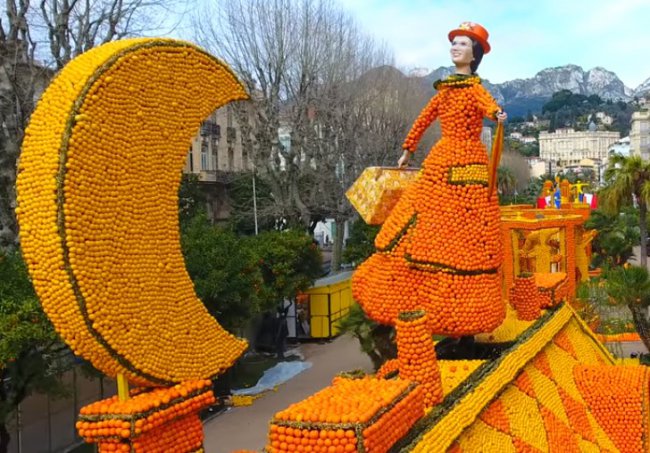 Скульптуры из цитрусовых: во Франции стартовал Lenon Festival